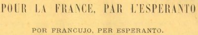 Por Francujo, per Esperanto